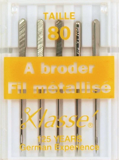 Aiguilles Machine A broder / Fil métallisé 80/12 - Klassé