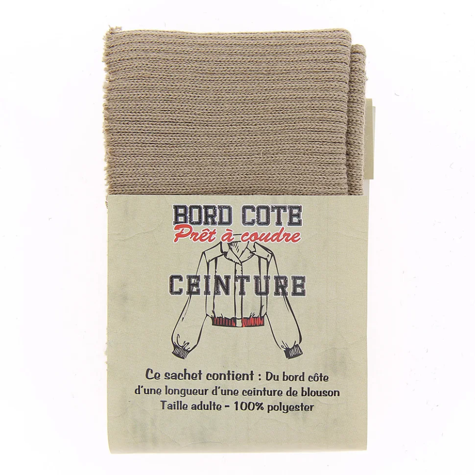Bord côte pour bas de blouson et ceinture - Beige