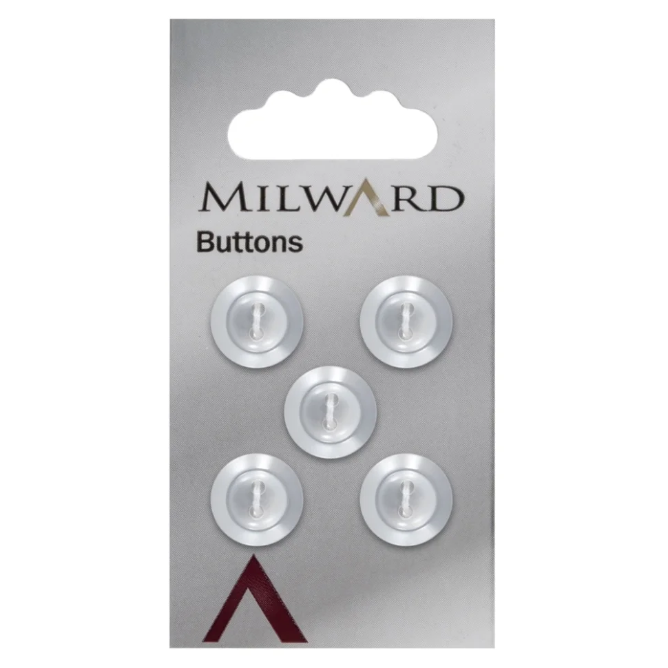 Bouton à coudre Milward Rond 2 Trous Blanc Perlé 13 mm x5