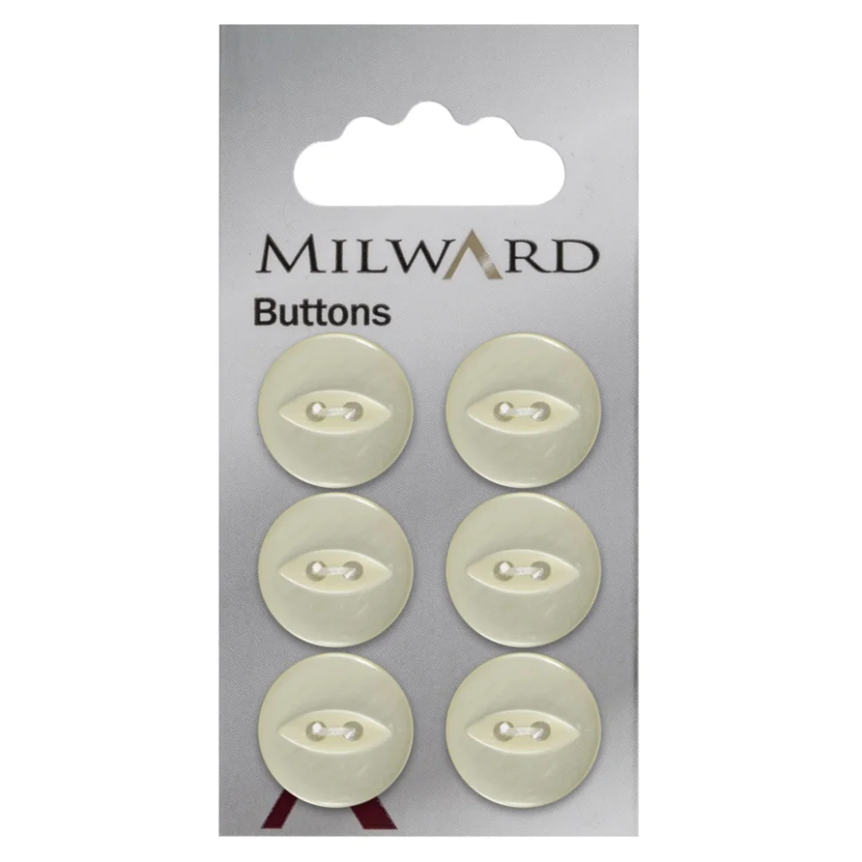 Bouton à coudre Milward Luis jaune pâle 16 mm x6