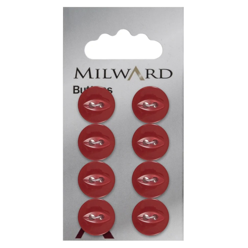 Bouton à coudre Milward Luis rouge 13 mm x8