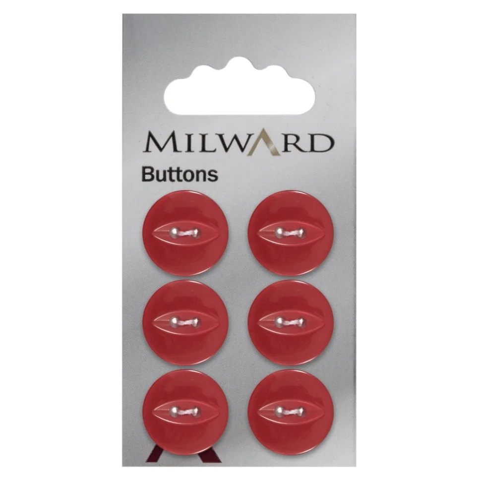 Bouton à coudre Milward Luis rouge 16 mm x6