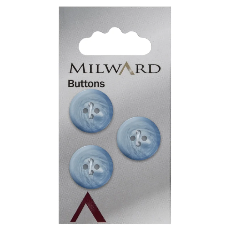 Bouton à coudre Milward Bleu Glacier Marbré 17 mm x3