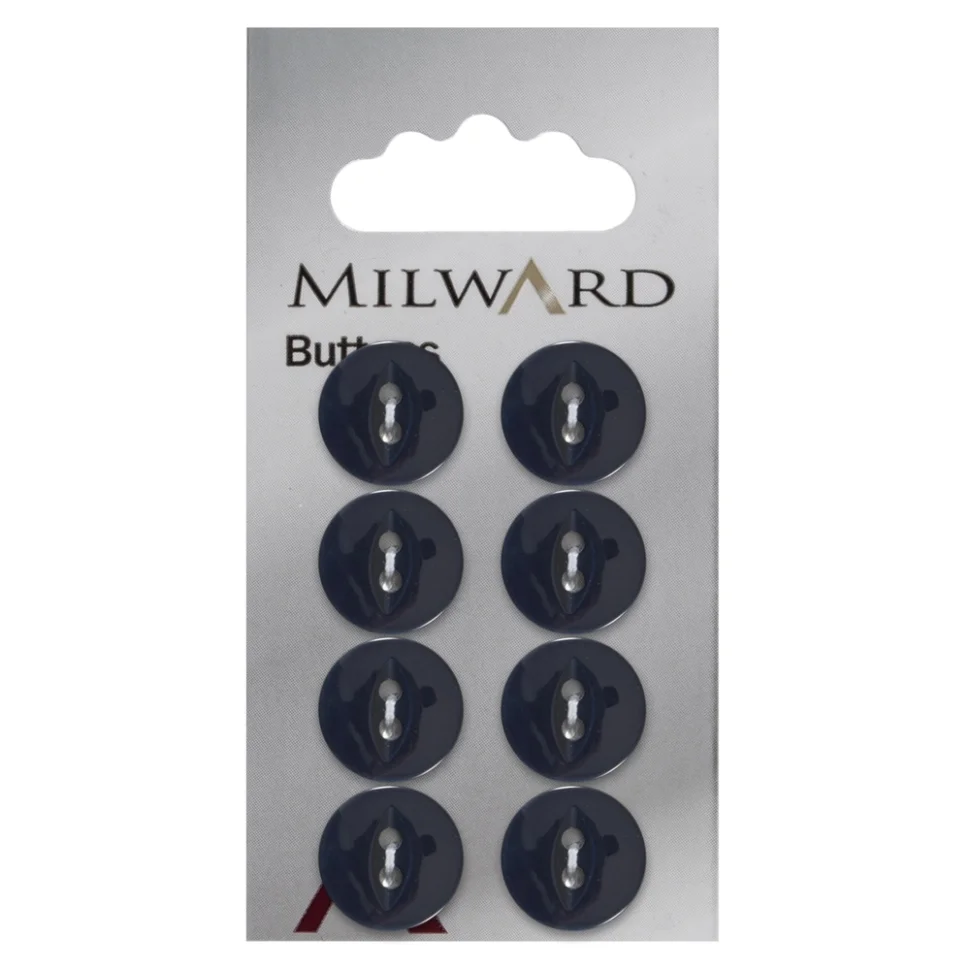Bouton à coudre Milward Luis Bleu foncé 13 mm x8