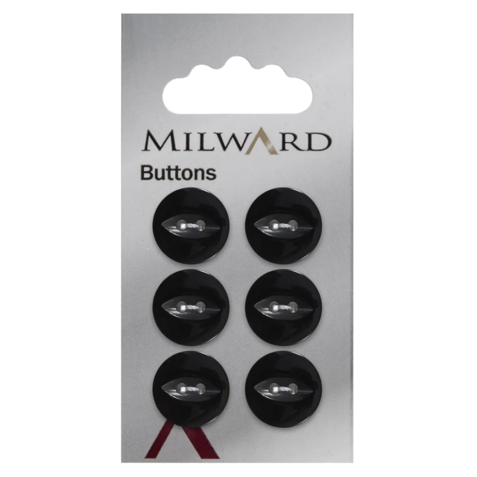 Bouton à coudre Milward Luis Noir 16 mm x6