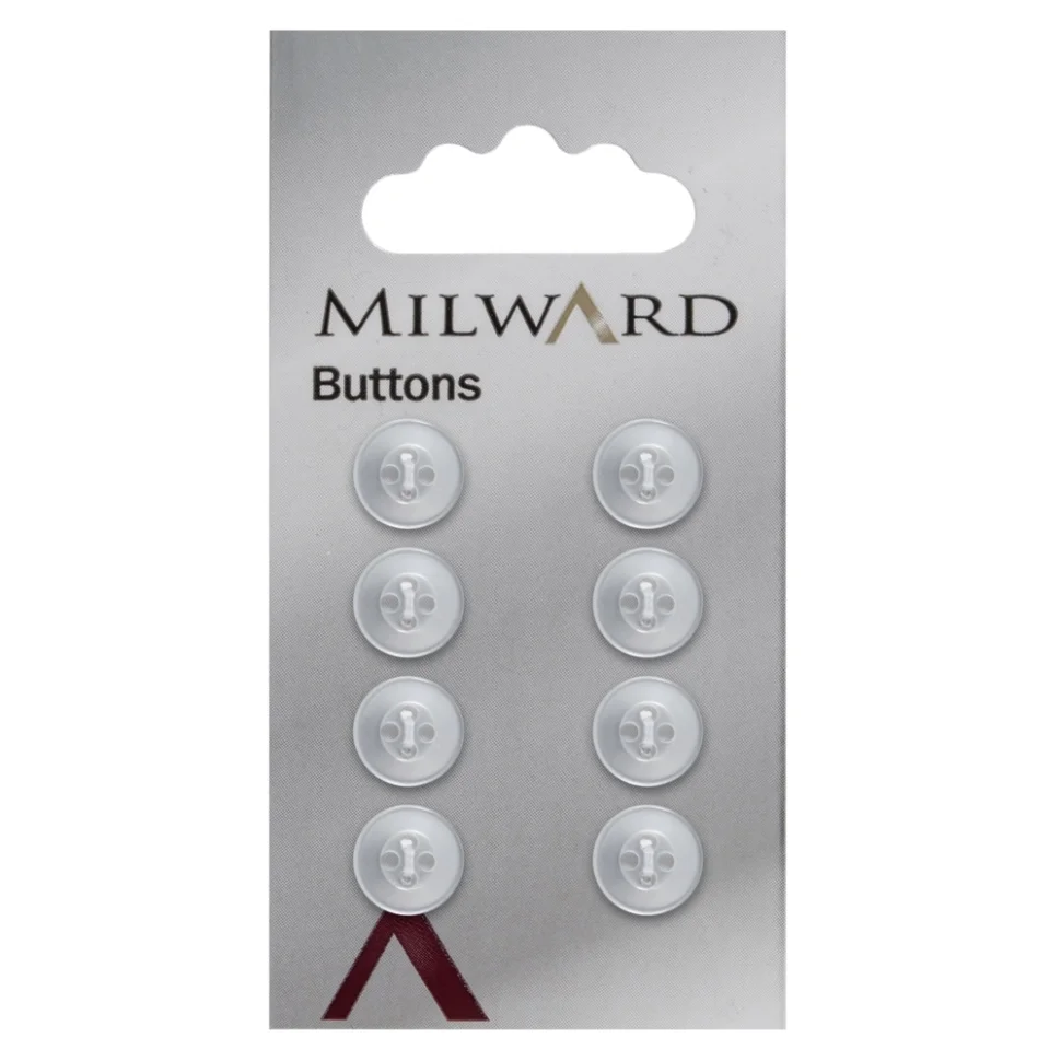 Bouton à coudre Milward Rond 4 Trous Blanc Nacré 10 mm x8