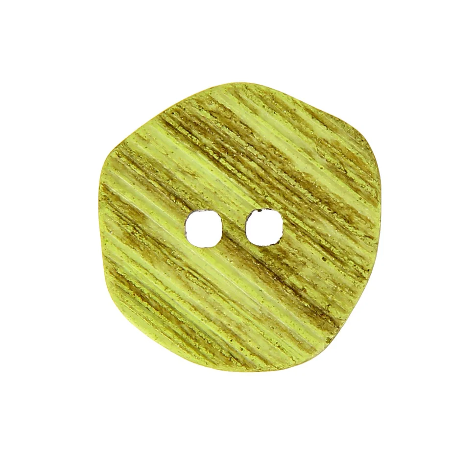 Boutons en bois rayé façon corne 27 mm - Vert