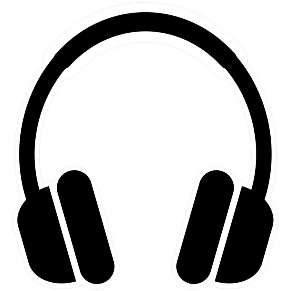 Sticker textile thermo-adhésif  7x7 cm - Casque audio 