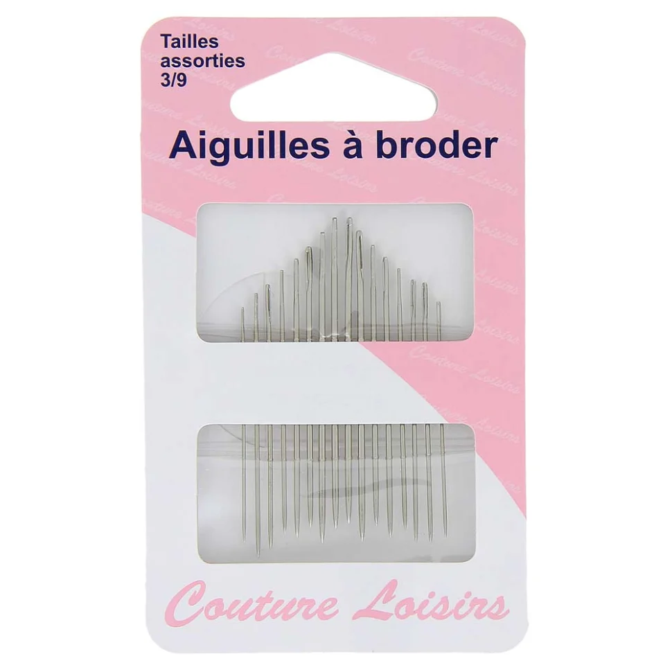 Aiguilles à broder assorties n° 3 à 9 x16