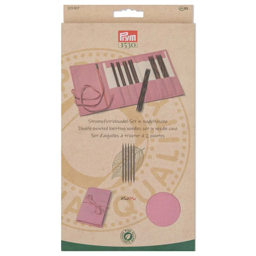 Set d'aiguilles à tricoter Prym Natural à 2 pointes
