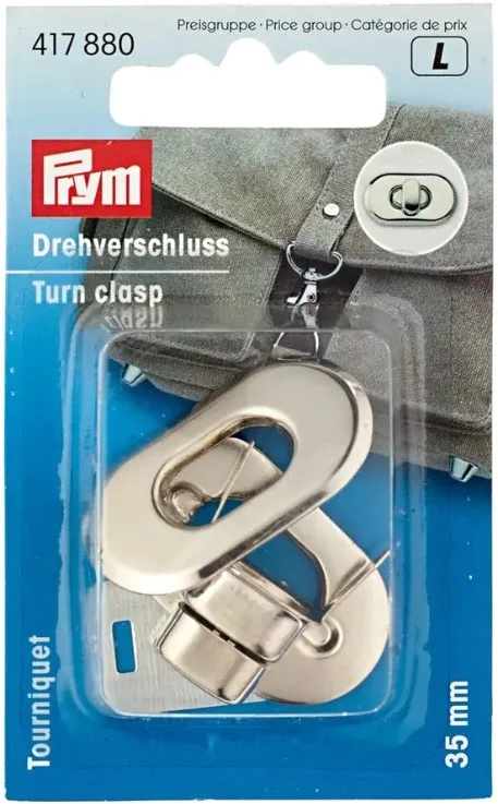 Fermoir tourniquet pour sacs Prym - Argent