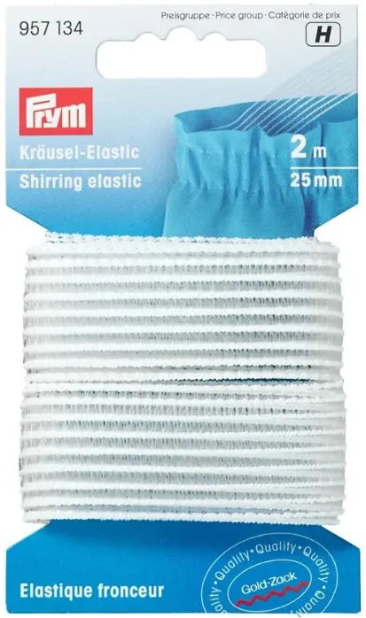 Elastique fronceur Prym 25 mm - Blanc