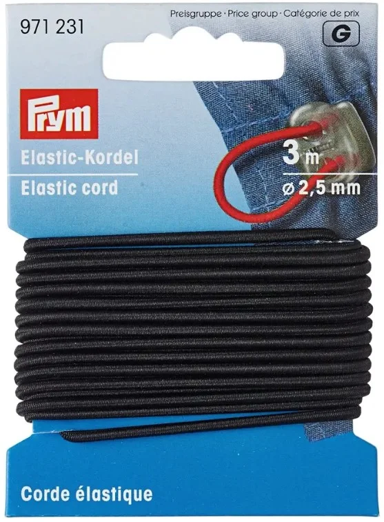 Corde élastique Prym 2,5 mm - Noir