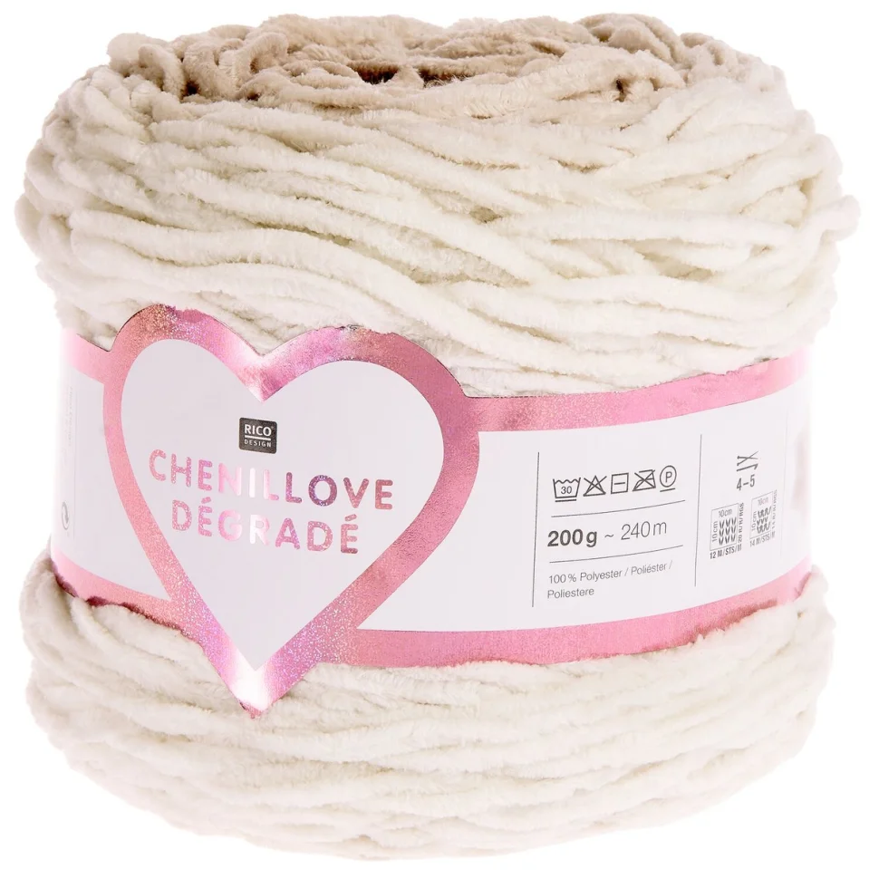 Fil à tricoter Chenillove dégradé Beige - Rico Design