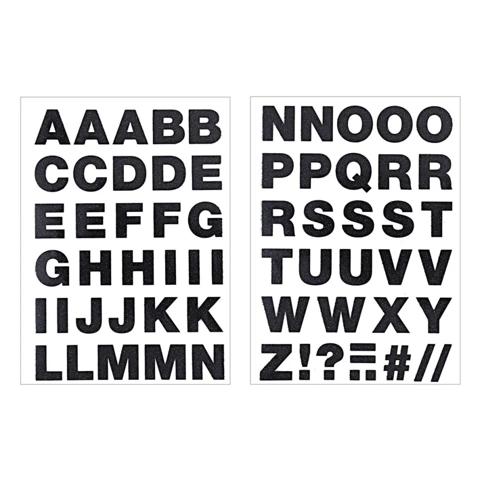 Transferts thermocollant pailletés Alphabet Noir 65 lettres - Rico Design