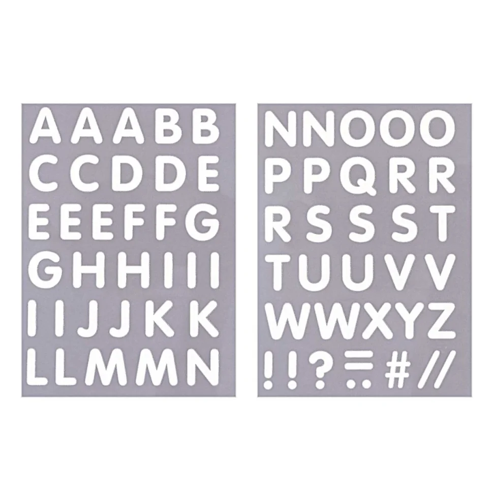 Transferts thermocollants Alphabet arrondi Blanc 65 lettres - Rico Design