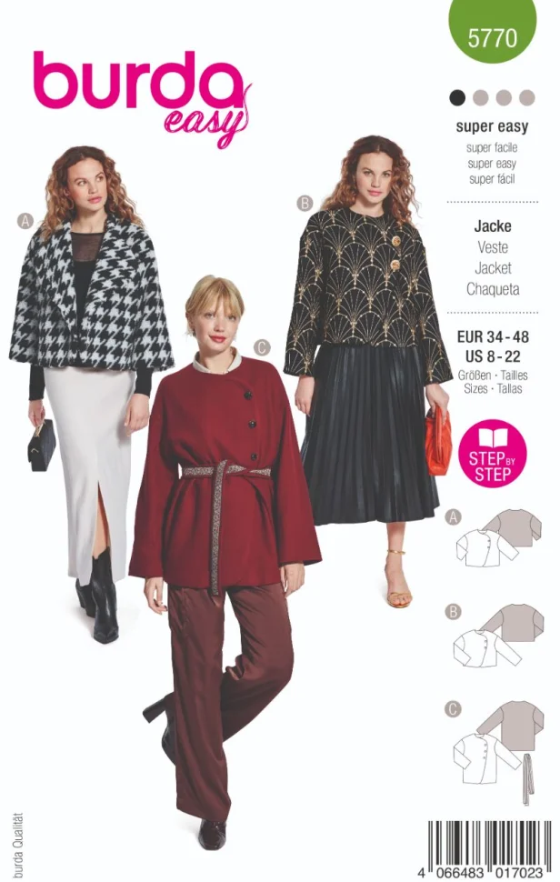 Patron Burda 5770 Veste