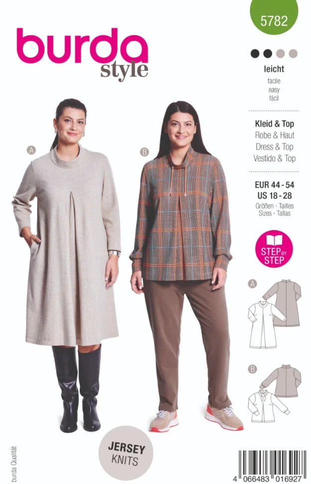 Patron Burda 5782 Robe et pull-over