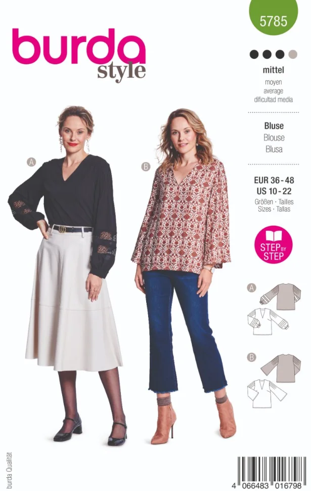 Patron Burda 5785 Blouse