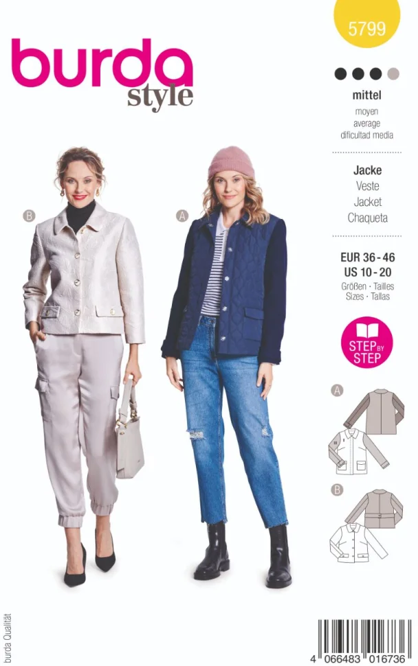 Patron Burda 5799 Veste