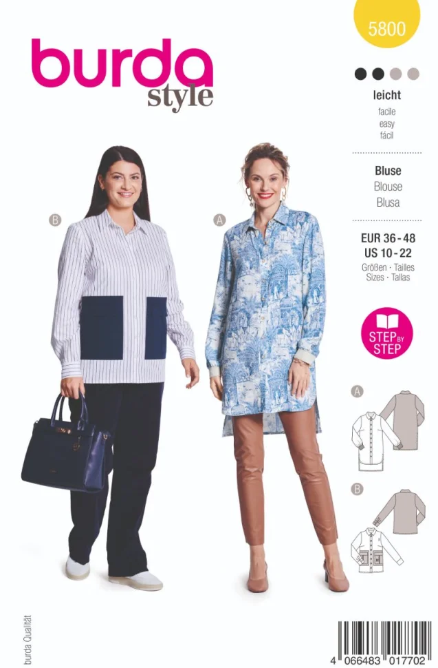 Patron Burda 5800 Blouse