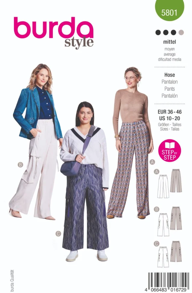 Patron Burda 5801 Pantalon