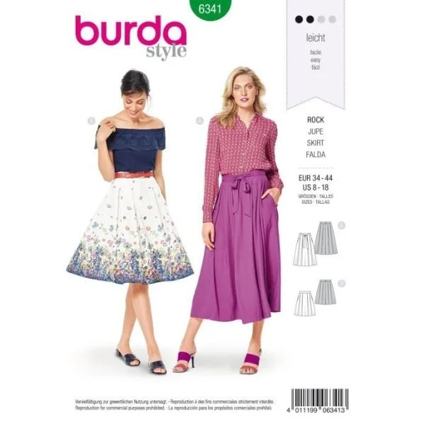Patron Burda 6341 Jupe