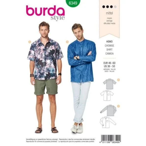 Patron Burda 6349 Chemise