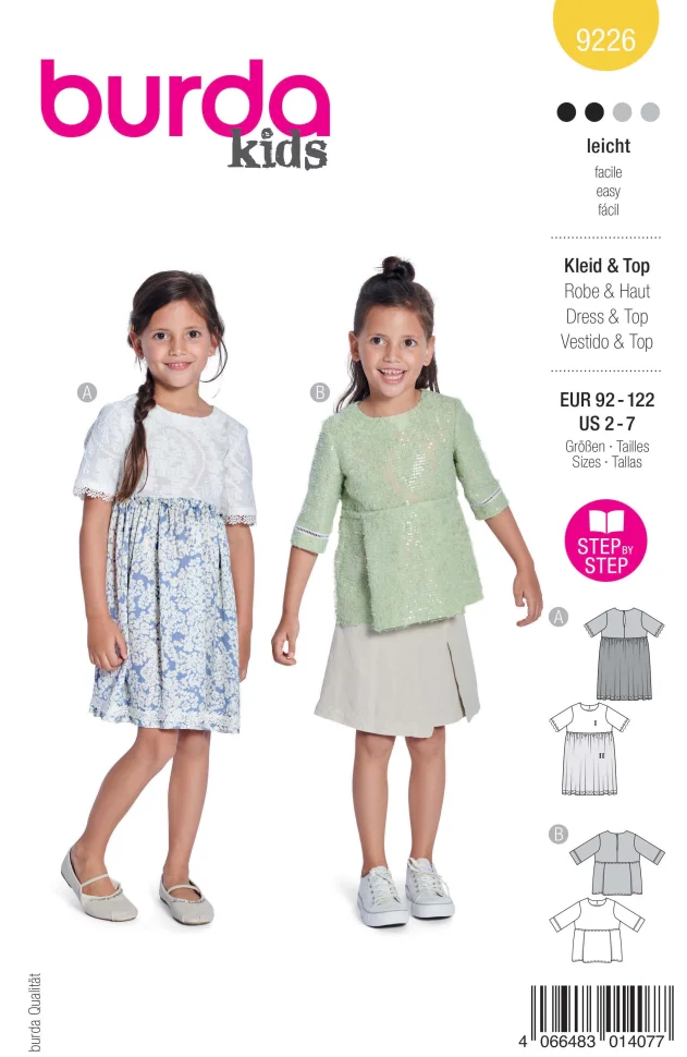 Patron Burda Kids 9226 Robe et haut