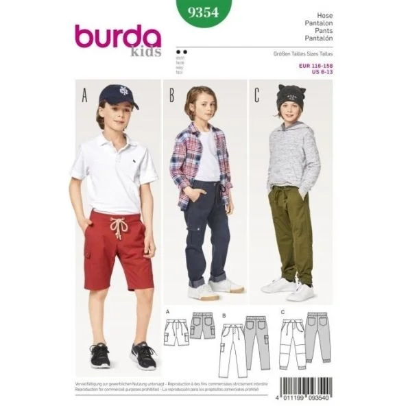 Patron Burda 9354 Pantalon Enfant