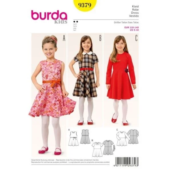 Patron Burda 9379 Robe Enfant