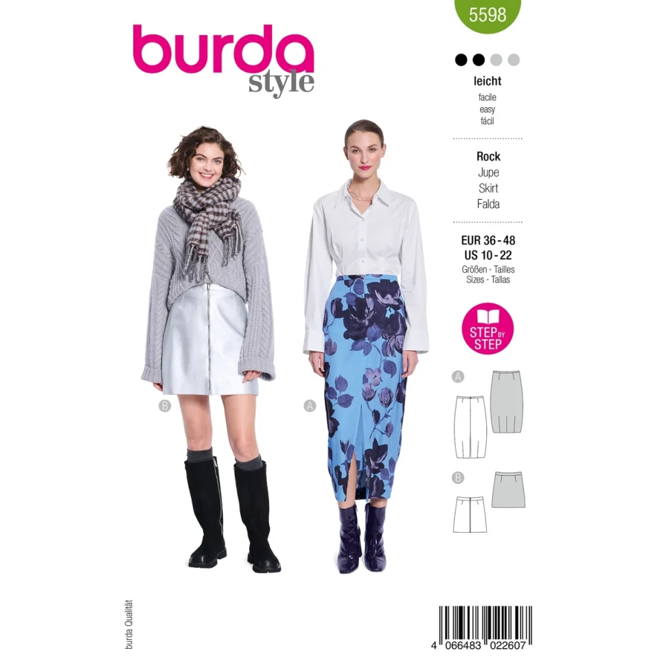 Patron Burda 5598 Jupe