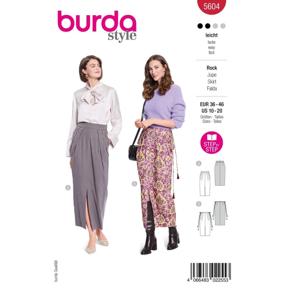 Patron Burda 5604 Jupe