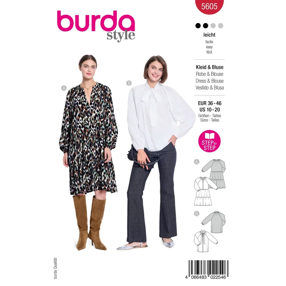 Patron Burda 5605 Robe et Chemisier