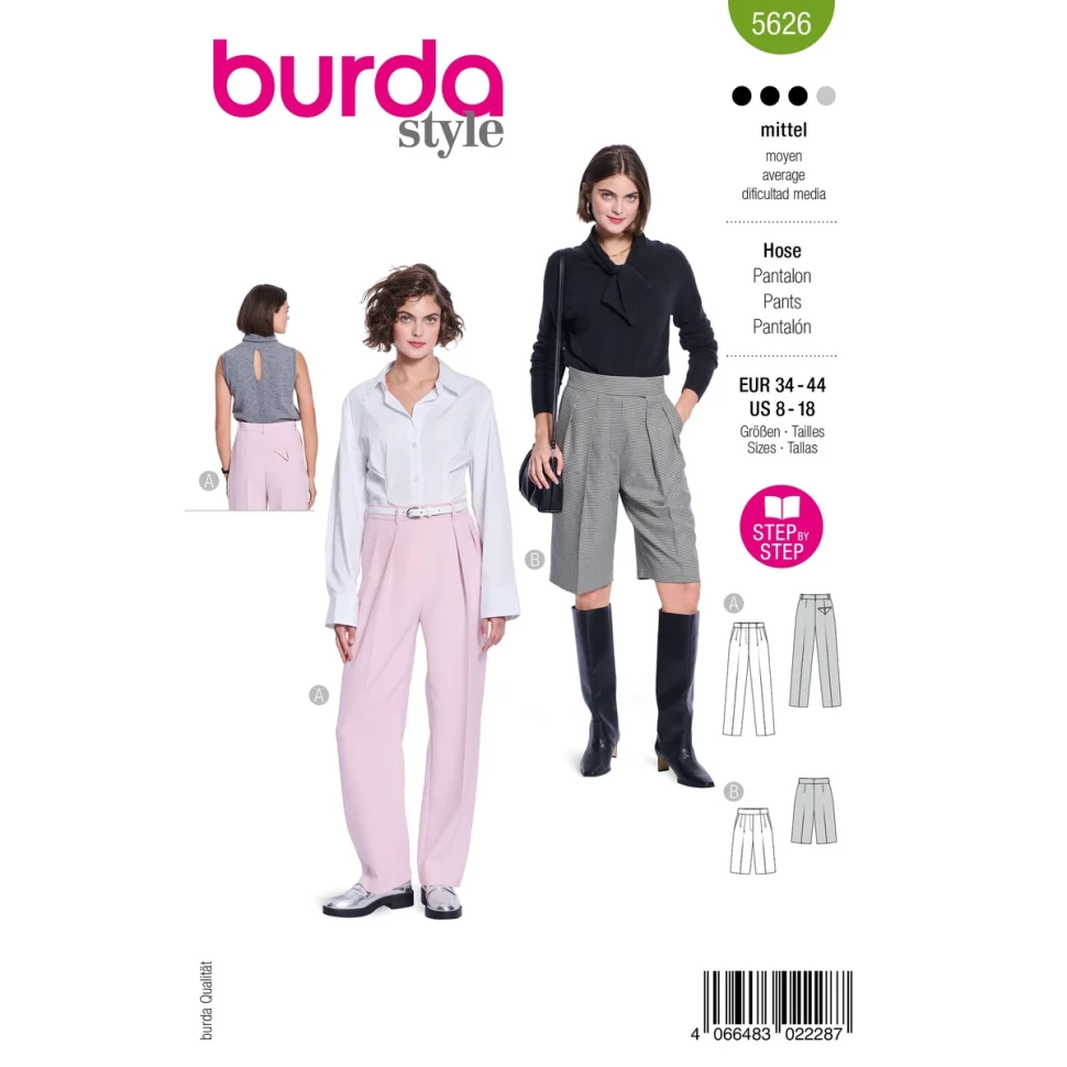 Patron Burda 5626 Pantalon et Shorts