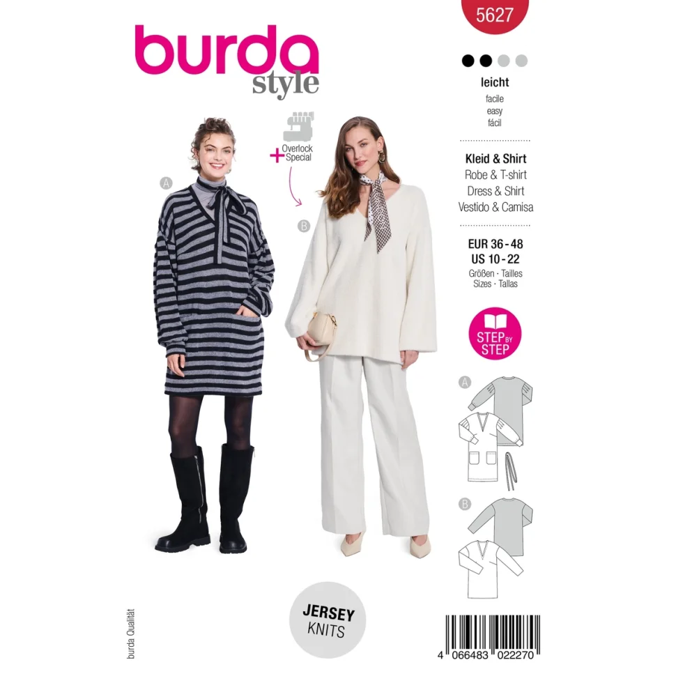 Patron Burda 5627 Robe et Pull