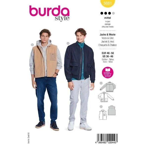 Patron Burda 5681 Veste & Gilet