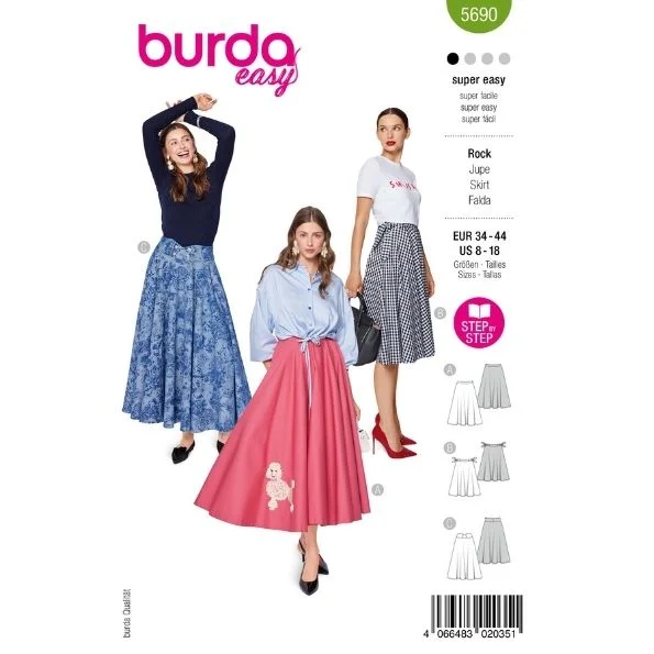Patron Burda 5690 Jupe