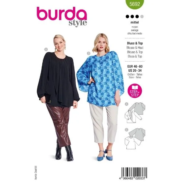 Patron Burda 5692 Blouse & Haut
