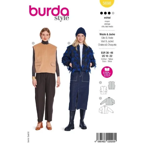 Patron Burda 5698 Veste & Gilet