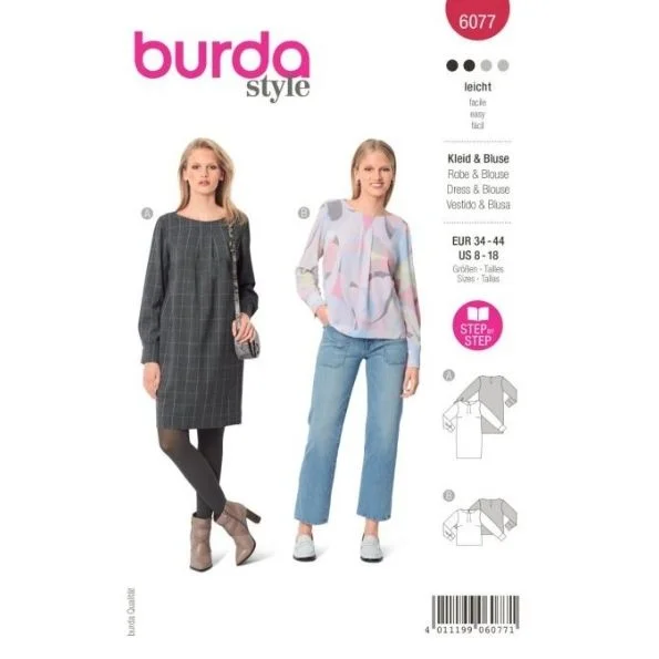 Patron Burda 6077 Robe & Blouse