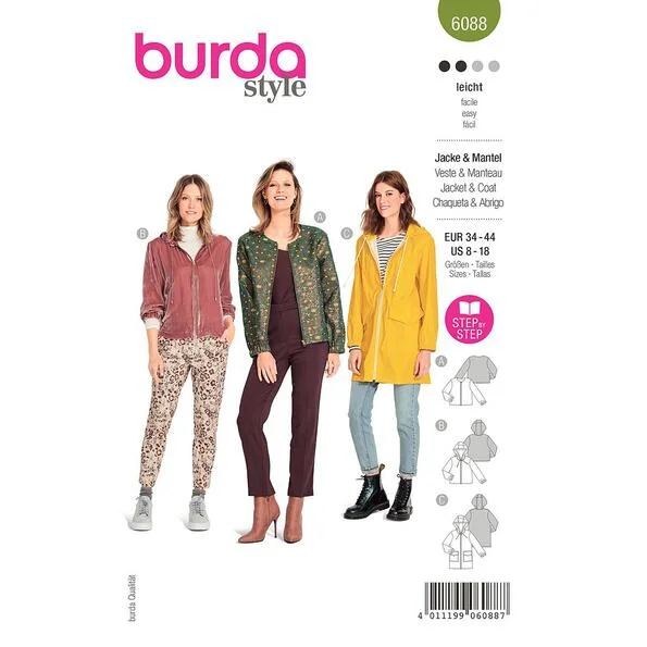 Patron Burda 6088 Veste & Manteau