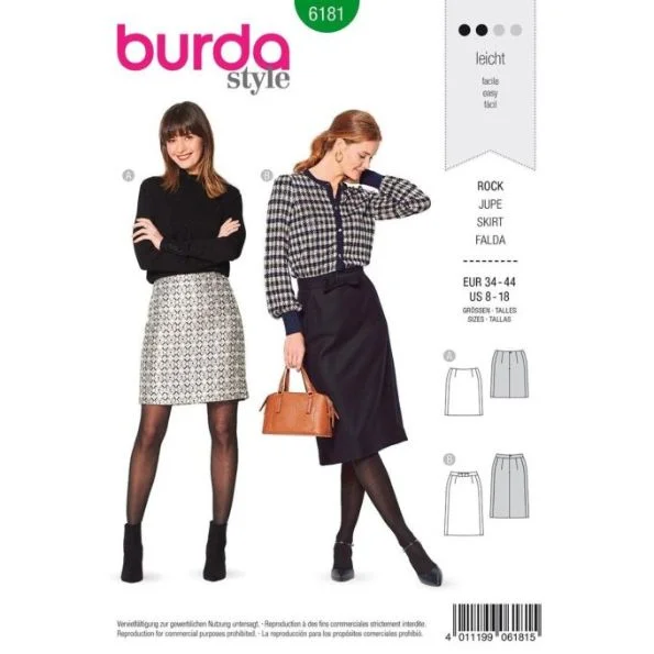 Patron Burda 6181 Jupe