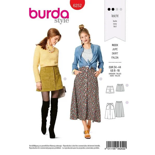 Patron Burda 6252 Jupe
