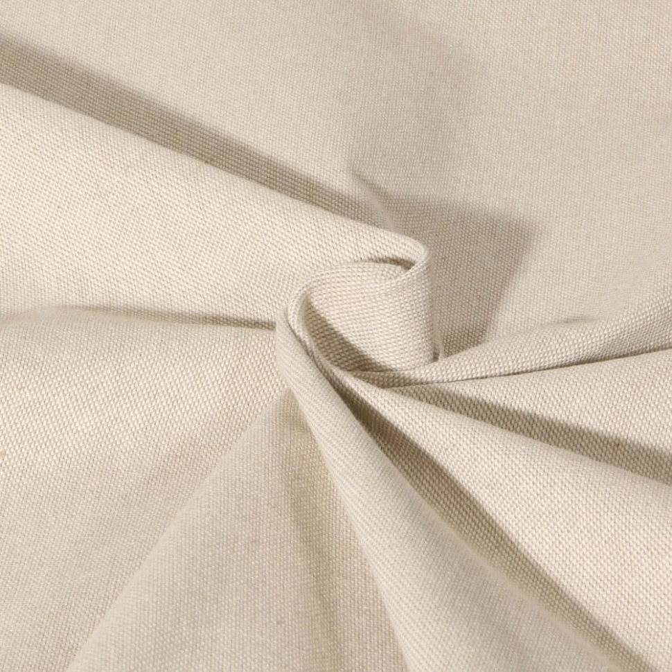 Tissu Toile de Coton aspect Lin Aubiane uni Beige