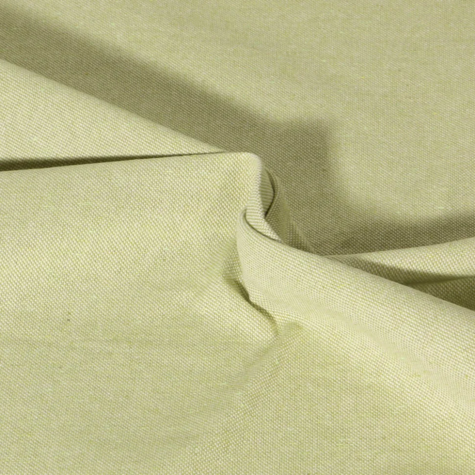 Tissu Toile de Coton aspect Lin Aubiane uni Vert olive