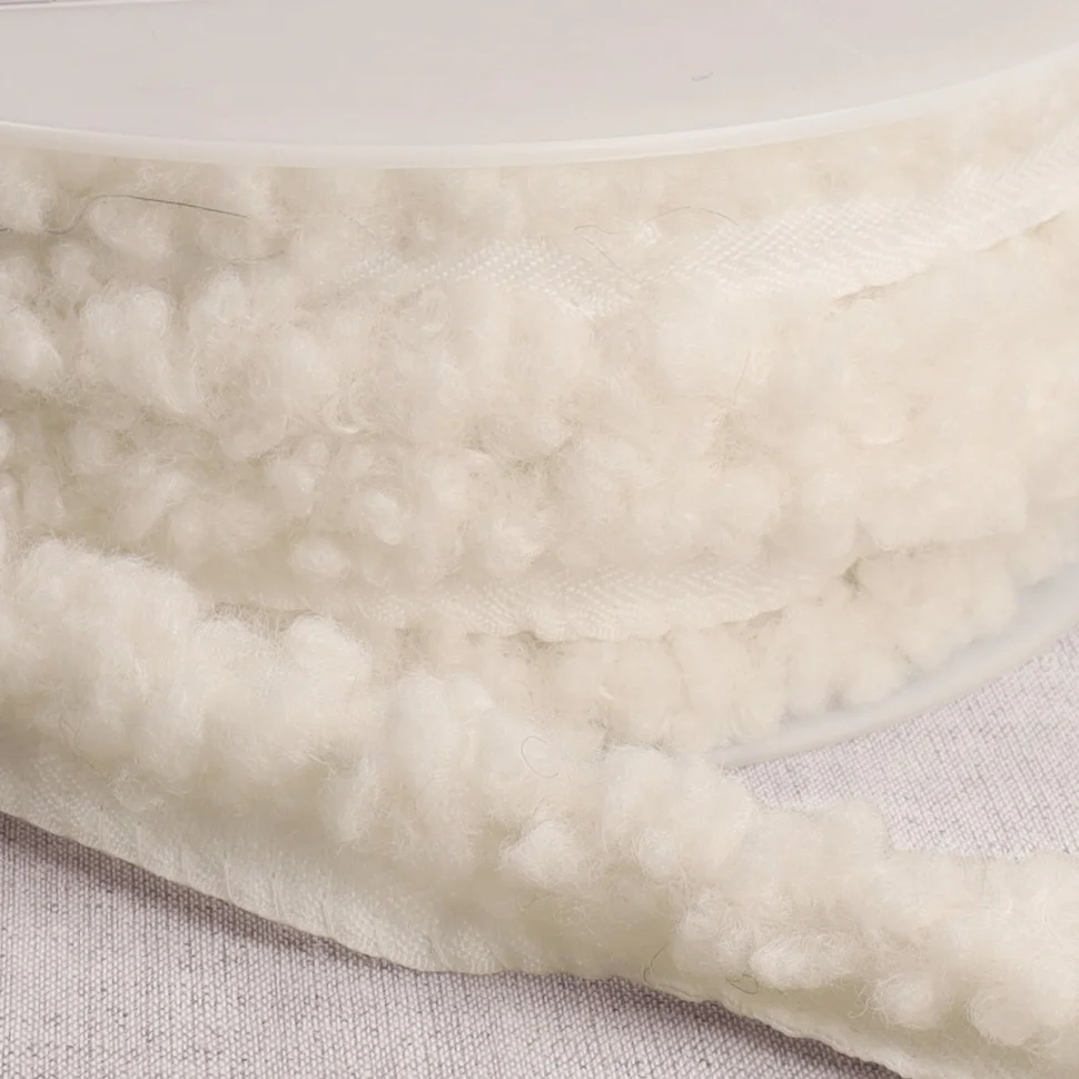 Passepoil Bouclettes 25 mm Blanc x1m