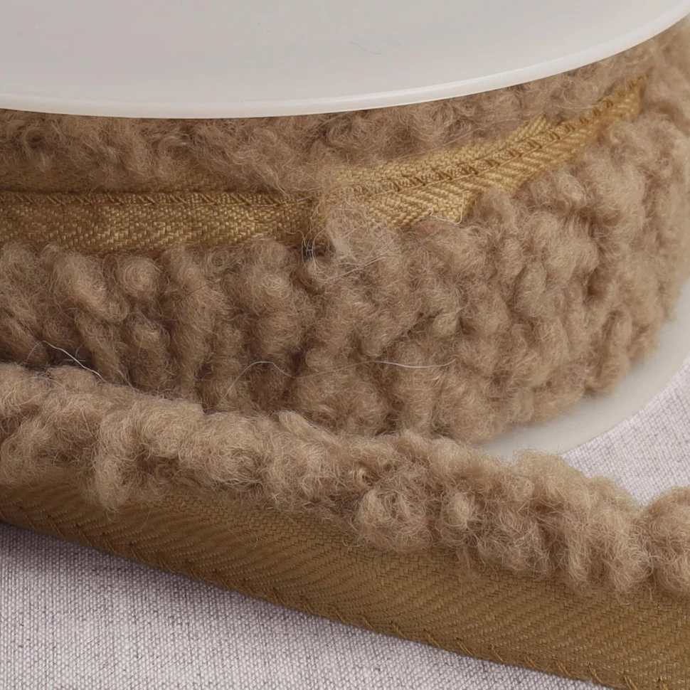 Passepoil Bouclettes 25 mm Taupe x1m