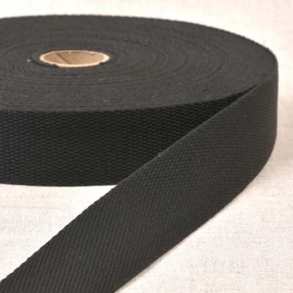 Sangle Polyester aspect Coton 30 mm Noir