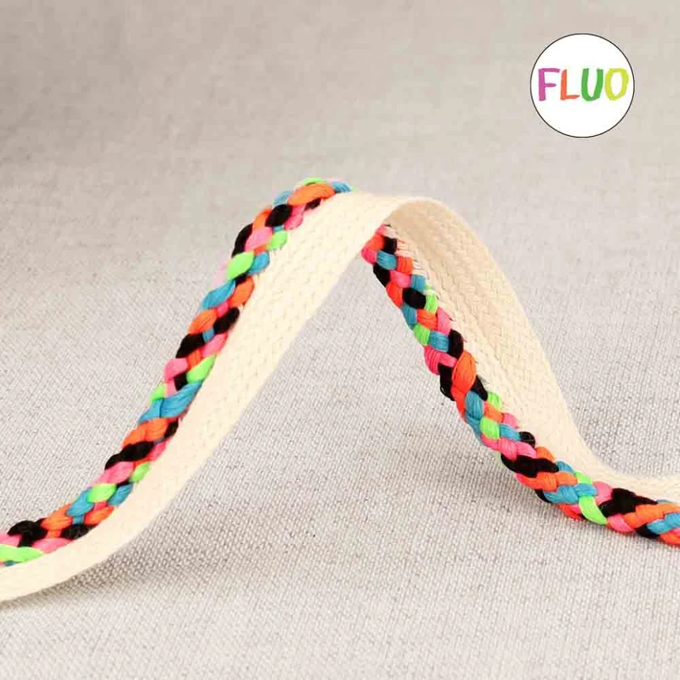 Passepoil 13 mn multicolore sur fond beige x 1m